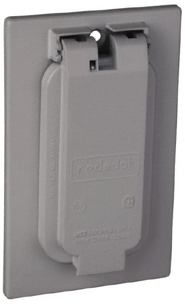 Thomas & Betts - Electrical Outlet Box Aluminum GFCI Receptacle Cover - Includes Gasket & Screw - Exact Tooling
