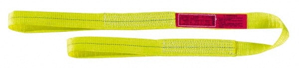 Lift-All - 14' Long x 6" Wide, 9,600 Lb Vertical Capacity, 1 Ply, Polyester Web Sling - 7,700 Lb Choker Capacity, Yellow - Exact Tooling