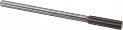 Interstate - 0.5615" High Speed Steel Chucking Reamer - Straight Flute, 0.4355" Straight Shank, 2" Flute Length, 8" OAL - Exact Tooling