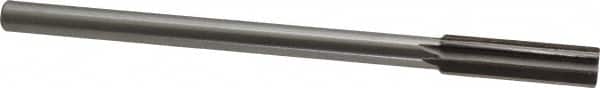 Interstate - 9/16" High Speed Steel Chucking Reamer - Straight Flute, 0.4355" Straight Shank, 2" Flute Length, 8" OAL - Exact Tooling