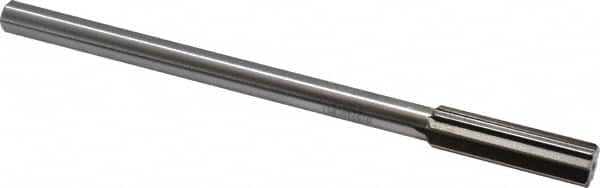 Interstate - 0.571" High Speed Steel Chucking Reamer - Straight Flute, 0.4355" Straight Shank, 2" Flute Length, 8" OAL - Exact Tooling
