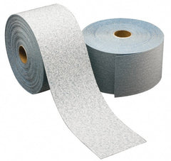 Norton - 120 Grit, Ceramic Adhesive Backed Sanding Sheets - Paper, 2-3/4" x 30 Yds., Fine Grade, B Weighted Backing - Exact Tooling