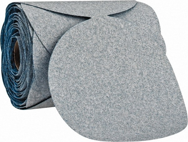 Norton - 5" Diam, 80 Grit Ceramic Adhesive PSA Disc - Coarse Grade, Blue & White, B Weighted Backing, Flexible - Exact Tooling