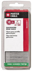 Porter-Cable - 18 Gauge 1" Long Brad Nails for Power Nailers - Grade 2 Steel, Galvanized Finish, Brad Head, Chisel Point - Exact Tooling