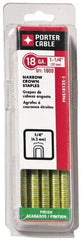 Porter-Cable - 1" Long x 1/4" Wide, 18 Gauge Narrow Crown Construction Staple - Grade 2 Steel, Galvanized Finish - Exact Tooling