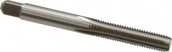 Kennametal - 1/4-28 UNF 3B 4 Flute Bright Finish High Speed Steel Straight Flute Standard Hand Tap - Bottoming, Right Hand Thread, 6" OAL, 1" Thread Length, H3 Limit, Oversize - Exact Tooling