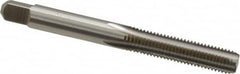 Kennametal - 1/4-28 UNF 3B 4 Flute Bright Finish High Speed Steel Straight Flute Standard Hand Tap - Bottoming, Right Hand Thread, 6" OAL, 1" Thread Length, H3 Limit, Oversize - Exact Tooling