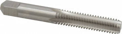 Kennametal - 3/8-16 UNC 3B 4 Flute Bright Finish High Speed Steel Straight Flute Standard Hand Tap - Bottoming, Right Hand Thread, 2.937" OAL, 1-1/4" Thread Length, H3 Limit, Oversize - Exact Tooling
