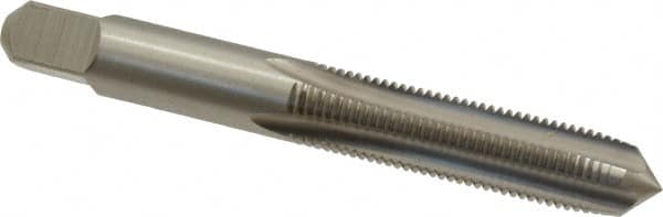 Kennametal - 3/8-24 UNF 3B 4 Flute Bright Finish High Speed Steel Straight Flute Standard Hand Tap - Plug, Right Hand Thread, 2.94" OAL, 1-1/4" Thread Length, H3 Limit, Oversize - Exact Tooling