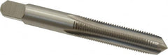 Kennametal - 3/8-24 UNF 3B 4 Flute Bright Finish High Speed Steel Straight Flute Standard Hand Tap - Plug, Right Hand Thread, 2.94" OAL, 1-1/4" Thread Length, H3 Limit, Oversize - Exact Tooling