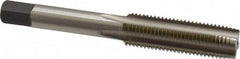 Kennametal - 7/16-20 UNF 4 Flute Bright Finish High Speed Steel Straight Flute Standard Hand Tap - Plug, Right Hand Thread, 3.16" OAL, 1.438" Thread Length, H3 Limit, Oversize - Exact Tooling
