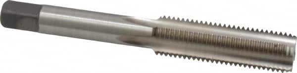 Kennametal - 7/16-20 UNF 4 Flute Bright Finish High Speed Steel Straight Flute Standard Hand Tap - Bottoming, Right Hand Thread, 3.16" OAL, 1.438" Thread Length, H3 Limit, Oversize - Exact Tooling