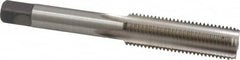 Kennametal - 7/16-20 UNF 4 Flute Bright Finish High Speed Steel Straight Flute Standard Hand Tap - Bottoming, Right Hand Thread, 3.16" OAL, 1.438" Thread Length, H3 Limit, Oversize - Exact Tooling