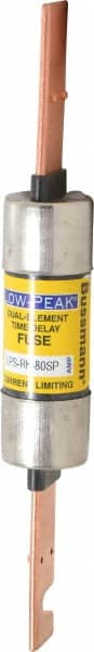Cooper Bussmann - 300 VDC, 600 VAC, 80 Amp, Time Delay General Purpose Fuse - Bolt-on Mount, 7-7/8" OAL, 100 at DC, 300 at AC (RMS) kA Rating, 1-5/16" Diam - Exact Tooling
