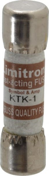 Cooper Bussmann - 600 VAC, 1 Amp, Fast-Acting General Purpose Fuse - Fuse Holder Mount, 1-1/2" OAL, 100 at AC kA Rating, 13/32" Diam - Exact Tooling
