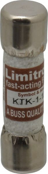 Cooper Bussmann - 600 VAC, 1.5 Amp, Fast-Acting General Purpose Fuse - Fuse Holder Mount, 1-1/2" OAL, 100 at AC kA Rating, 13/32" Diam - Exact Tooling