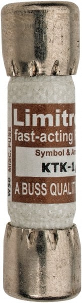 Cooper Bussmann - 600 VAC, 0.13 Amp, Fast-Acting General Purpose Fuse - Fuse Holder Mount, 1-1/2" OAL, 100 at AC kA Rating, 13/32" Diam - Exact Tooling