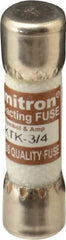 Cooper Bussmann - 600 VAC, 0.75 Amp, Fast-Acting General Purpose Fuse - Fuse Holder Mount, 1-1/2" OAL, 100 at AC kA Rating, 13/32" Diam - Exact Tooling