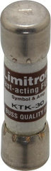 Cooper Bussmann - 600 VAC, 30 Amp, Fast-Acting General Purpose Fuse - Fuse Holder Mount, 1-1/2" OAL, 100 at AC kA Rating, 13/32" Diam - Exact Tooling