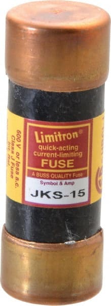 Cooper Bussmann - 600 VAC, 15 Amp, Fast-Acting General Purpose Fuse - Fuse Holder Mount, 2-1/4" OAL, 200 (RMS) kA Rating, 13/16" Diam - Exact Tooling