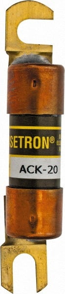 Cooper Bussmann - 20 Amp Time Delay Fast-Acting Forklift & Truck Fuse - 125VAC, 125VDC, 3.07" Long x 0.5" Wide, Littelfuse CCK020, Bussman ACK-20, Ferraz Shawmut ACK120 - Exact Tooling