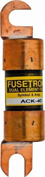 Cooper Bussmann - 40 Amp Time Delay Fast-Acting Forklift & Truck Fuse - 125VAC, 125VDC, 3.74" Long x 0.75" Wide, Littelfuse CCK040, Bussman ACK-40, Ferraz Shawmut ACK40 - Exact Tooling