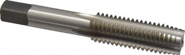 Kennametal - 5/8-11 UNC 3B 4 Flute Bright Finish High Speed Steel Straight Flute Standard Hand Tap - Plug, Right Hand Thread, 3.81" OAL, 1.813" Thread Length, H3 Limit, Oversize - Exact Tooling