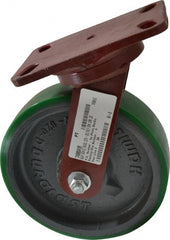 Hamilton - 8" Diam x 2" Wide x 9-3/4" OAH Top Plate Mount Swivel Caster - Polyurethane, 1,500 Lb Capacity, Precision Sealed Bearing, 4-1/2 x 6-1/2" Plate - Exact Tooling