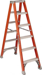 Louisville - 9 Steps, 10' High, Type IA Rating, Fiberglass Step Ladder - Exact Tooling