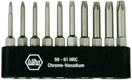 10 Piece - T6; T7; T8; T9; T10; T15; T20; T25; T27; T30 - Torx Aling Power Bit Belt Pack Set with Holder - Exact Tooling