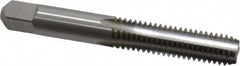 Kennametal - 3/8-16 UNC 2B 4 Flute Bright Finish High Speed Steel Straight Flute Standard Hand Tap - Bottoming, Right Hand Thread, 2.94" OAL, 1-1/4" Thread Length, H5 Limit, Oversize - Exact Tooling