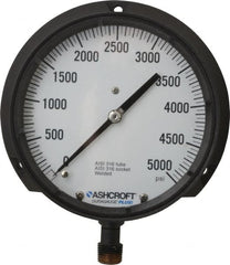 Ashcroft - 6" Dial, 1/2 Thread, 0-5,000 Scale Range, Pressure Gauge - Lower Connection Mount, Accurate to 0.5% of Scale - Exact Tooling