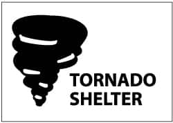 NMC - "Tornado Shelter", 10" Long x 14" Wide, Aluminum Safety Sign - Rectangle, 0.04" Thick, Use for Accident Prevention - Exact Tooling