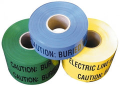 NMC - Caution: Buried CATV Line Below, Underground Tape - 1,000 Ft. Long x 6 Inch Wide Roll, Polyethylene, 4 mil Thick, Orange - Exact Tooling