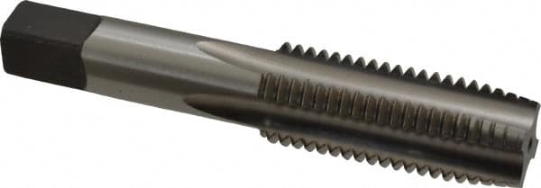 Kennametal - 7/8-9 UNC 3B 4 Flute Bright Finish High Speed Steel Straight Flute Standard Hand Tap - Plug, Right Hand Thread, 4.69" OAL, 2.219" Thread Length, H4 Limit, Oversize - Exact Tooling