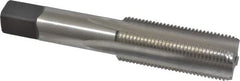 Kennametal - 7/8-14 UNF 3B 4 Flute Bright Finish High Speed Steel Straight Flute Standard Hand Tap - Bottoming, Right Hand Thread, 4.69" OAL, 2.219" Thread Length, H4 Limit, Oversize - Exact Tooling