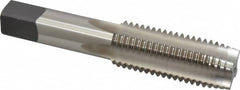 Kennametal - 1-8 UNC 3B 4 Flute Bright Finish High Speed Steel Straight Flute Standard Hand Tap - Plug, Right Hand Thread, 5.13" OAL, 2-1/2" Thread Length, H4 Limit, Oversize - Exact Tooling