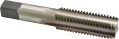 Kennametal - 1-8 UNC 3B 4 Flute Bright Finish High Speed Steel Straight Flute Standard Hand Tap - Bottoming, Right Hand Thread, 5.13" OAL, 2-1/2" Thread Length, H4 Limit, Oversize - Exact Tooling