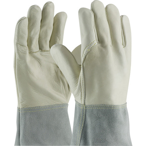 ‎75-2022/L Welders / Foundry Gloves - Mig Tig - Top Grain Cowhide - Split Leather BT Cuff - Sewn w/Kevlar - Exact Tooling