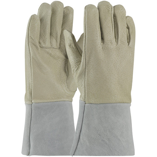 ‎75-320/L/LHO Welders / Foundry Glove - Mig Tig - Top Grain Pigskin - Split Leather GT Cuff - Sewn w/Kevlar - LHO - Exact Tooling