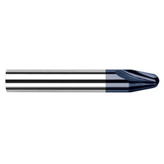 Runner Cutters - 0.0250″ Radius × 0.2350″ Length of Cut × 10° per side Carbide Runner Cutter, 2 Flutes, AlTiN Coated - Exact Tooling