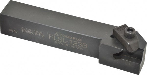 Tool-Flo - External Thread, Left Hand Cut, 3/4" Shank Width x 3/4" Shank Height Indexable Threading Toolholder - 4-1/2" OAL, FL 3L Insert Compatibility, FLS Toolholder, Series FLSL - Exact Tooling