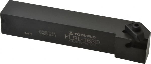 Tool-Flo - External Thread, Left Hand Cut, 1" Shank Width x 1" Shank Height Indexable Threading Toolholder - 6" OAL, FL 3L Insert Compatibility, FLS Toolholder, Series FLSL - Exact Tooling