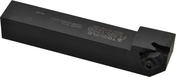 Tool-Flo - External Thread, Right Hand Cut, 3/4" Shank Width x 3/4" Shank Height Indexable Threading Toolholder - 4-1/2" OAL, FL 2R Insert Compatibility, FLS Toolholder, Series FLSR - Exact Tooling