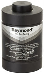 Associated Spring Raymond - M6x1 Mt Hole, 0.71" Rod Diam, 1-1/2" Diam, 10mm Max Stroke, Nitrogen Gas Spring Cylinder - 3.03" OAL, 3,595 Lb Full Stroke Spring Force, 2,175 psi Initial Charge - Exact Tooling