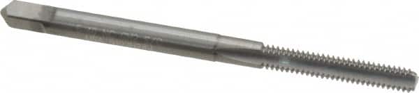 Made in USA - #5-40 UNC 2B/3B 3 Flute Bright Finish Solid Carbide Straight Flute Standard Hand Tap - Bottoming, Right Hand Thread, 1-15/16" OAL, 5/8" Thread Length, H2 Limit, Oversize - Exact Tooling