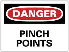 NMC - "Danger - Pinch Points", 7" Long x 10" Wide, Rigid Plastic Safety Sign - Rectangle, 0.05" Thick, Use for Accident Prevention - Exact Tooling