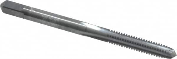 Made in USA - #8-32 UNC 2B 4 Flute Bright Finish Solid Carbide Straight Flute Standard Hand Tap - Plug, Right Hand Thread, 2-1/8" OAL, 3/4" Thread Length, H3 Limit, Oversize - Exact Tooling