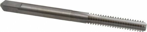 Made in USA - #10-24 UNC 2B/3B 4 Flute Bright Finish Solid Carbide Straight Flute Standard Hand Tap - Bottoming, Right Hand Thread, 2-3/8" OAL, 7/8" Thread Length, H3 Limit, Oversize - Exact Tooling