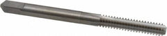 Made in USA - #10-24 UNC 2B/3B 4 Flute Bright Finish Solid Carbide Straight Flute Standard Hand Tap - Bottoming, Right Hand Thread, 2-3/8" OAL, 7/8" Thread Length, H3 Limit, Oversize - Exact Tooling